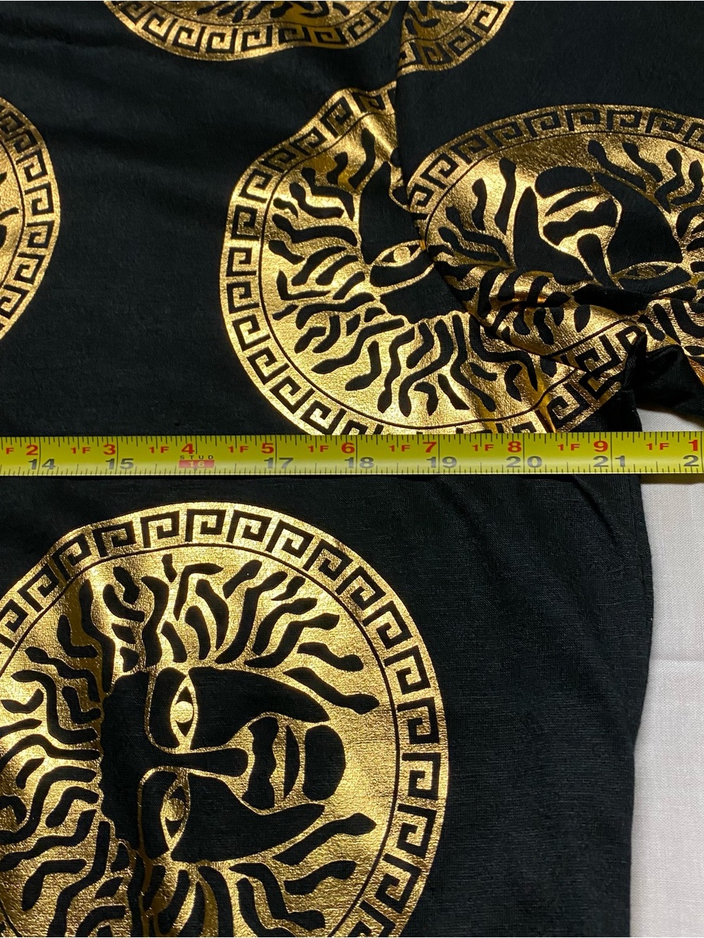 Men's Black Shirt with Gold Medallion Print - Designer Style - Picture 3 of 5
